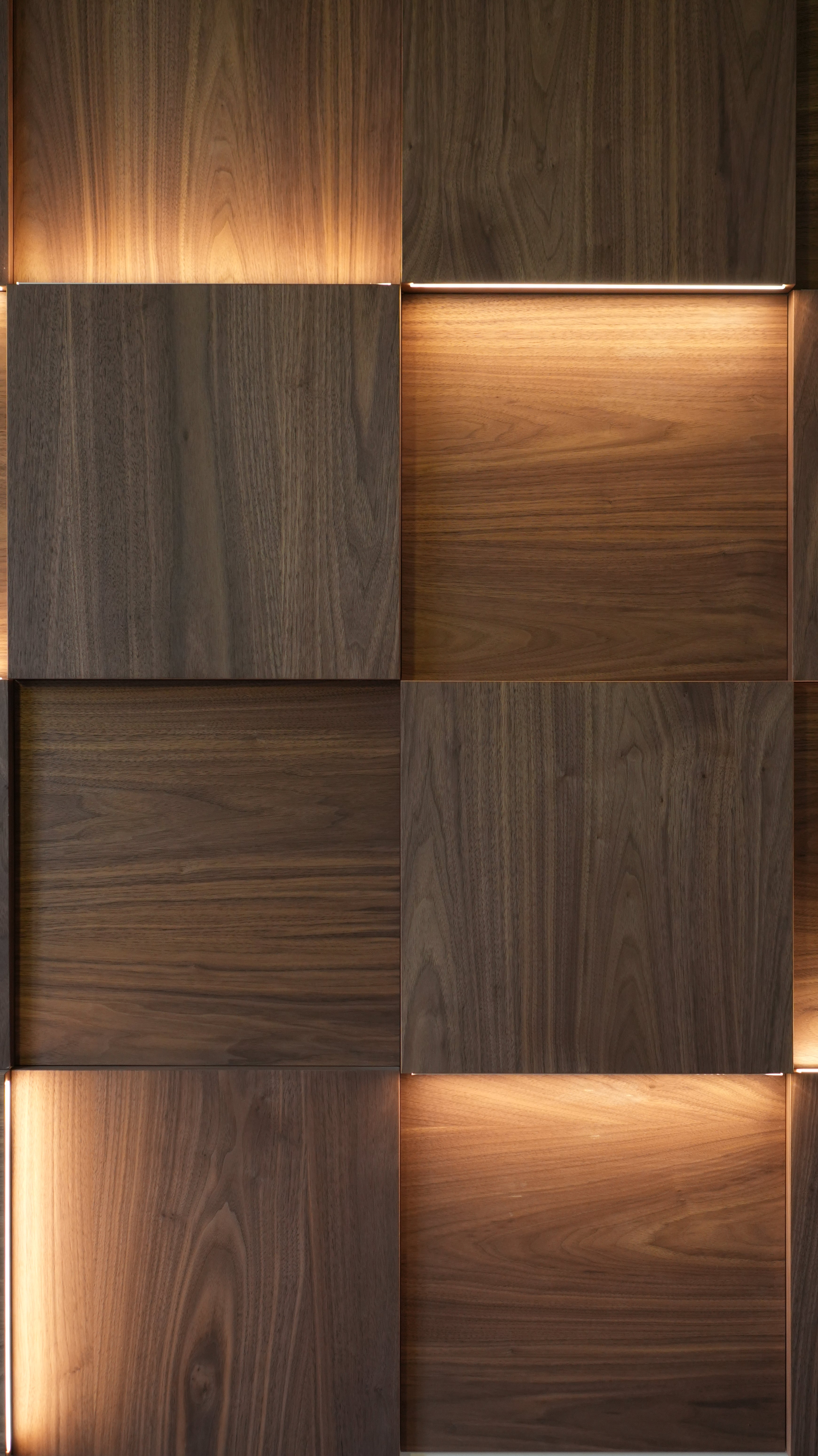 Exclusive 3D Walnut wood Wall Panels with Backlight Parts Sets