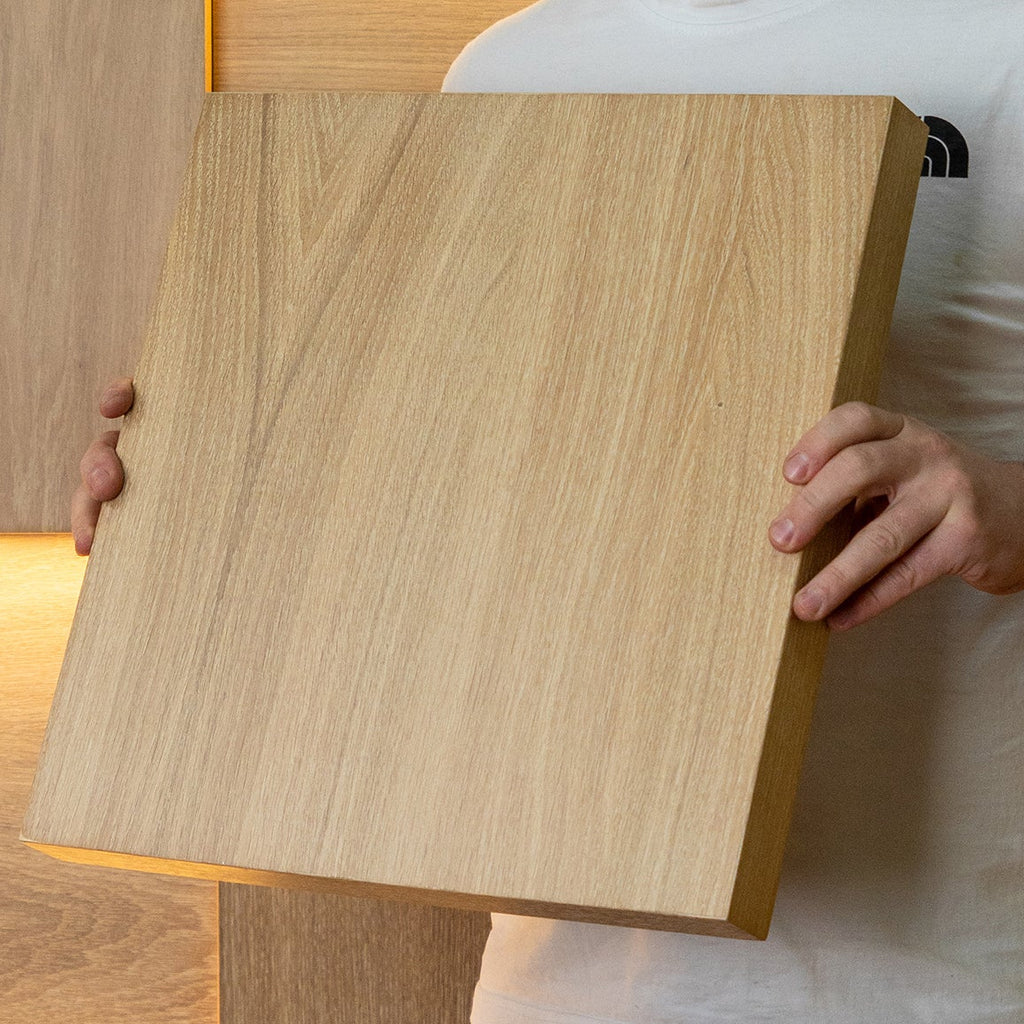 3D Оак wood Wall Panels with Backlight Set -16pcs