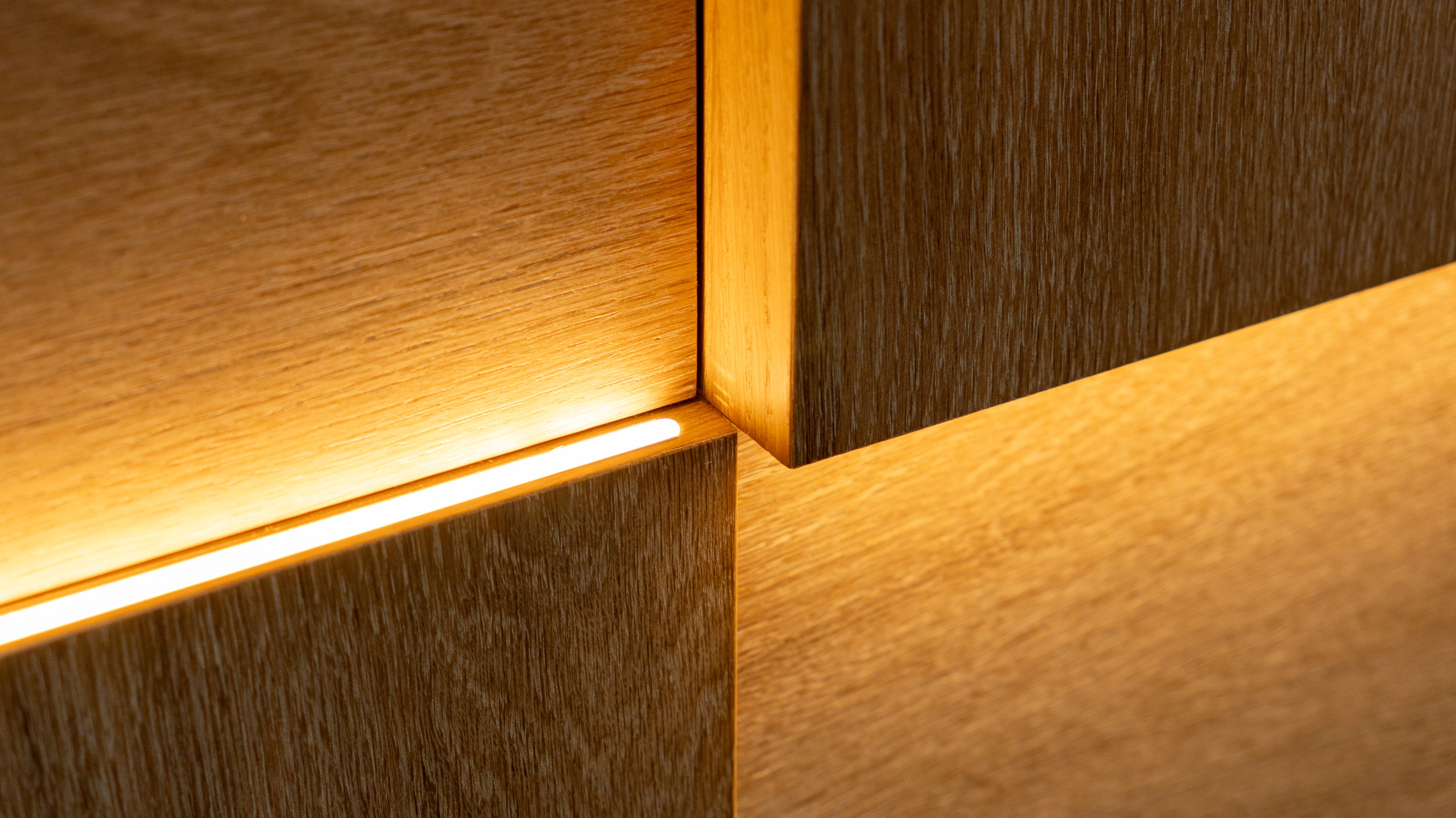 3D Оак wood Wall Panels with Backlight Set -16pcs