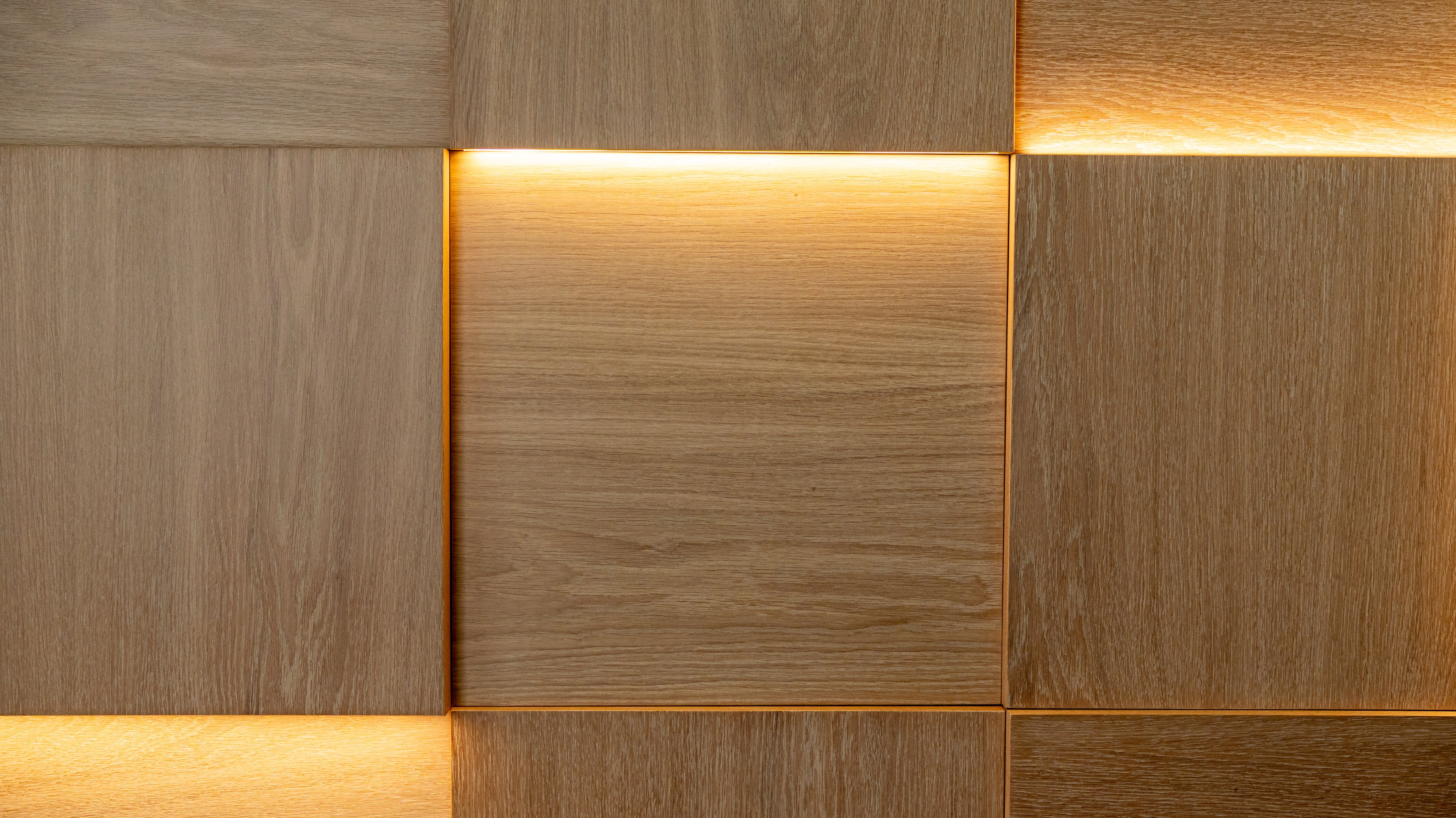 3D Оак wood Wall Panels with Backlight Set -16pcs