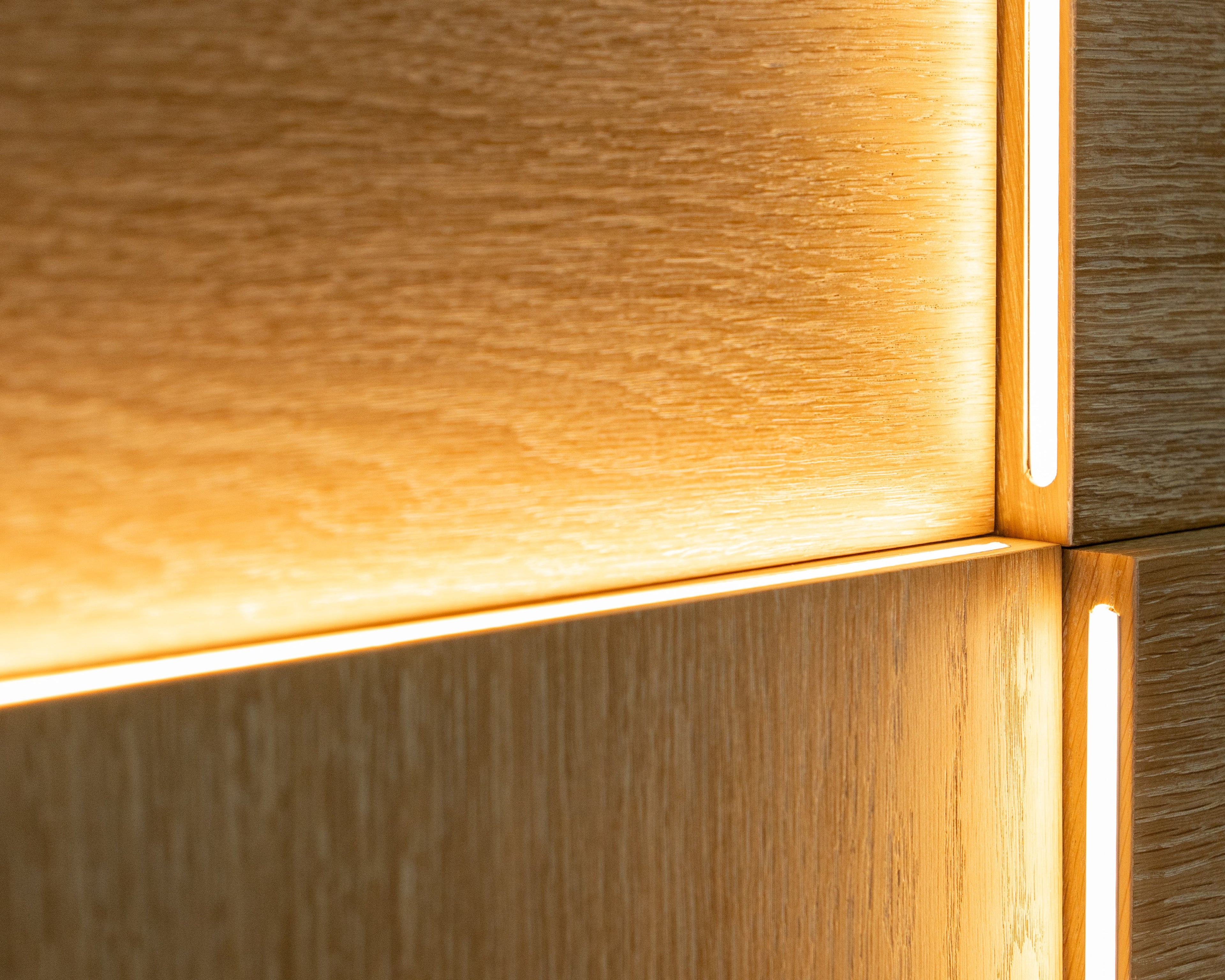 3D Оак wood Wall Panels with Backlight Set -16pcs